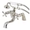 Kingston Brass KS227PN Deck Mount Clawfoot Tub Faucet with Hand Shower, Polished Nickel KS227PN - alternate 1